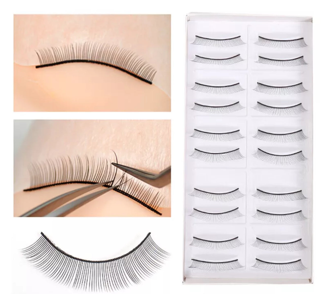 10 pairs of false lashes for practice, training lashes