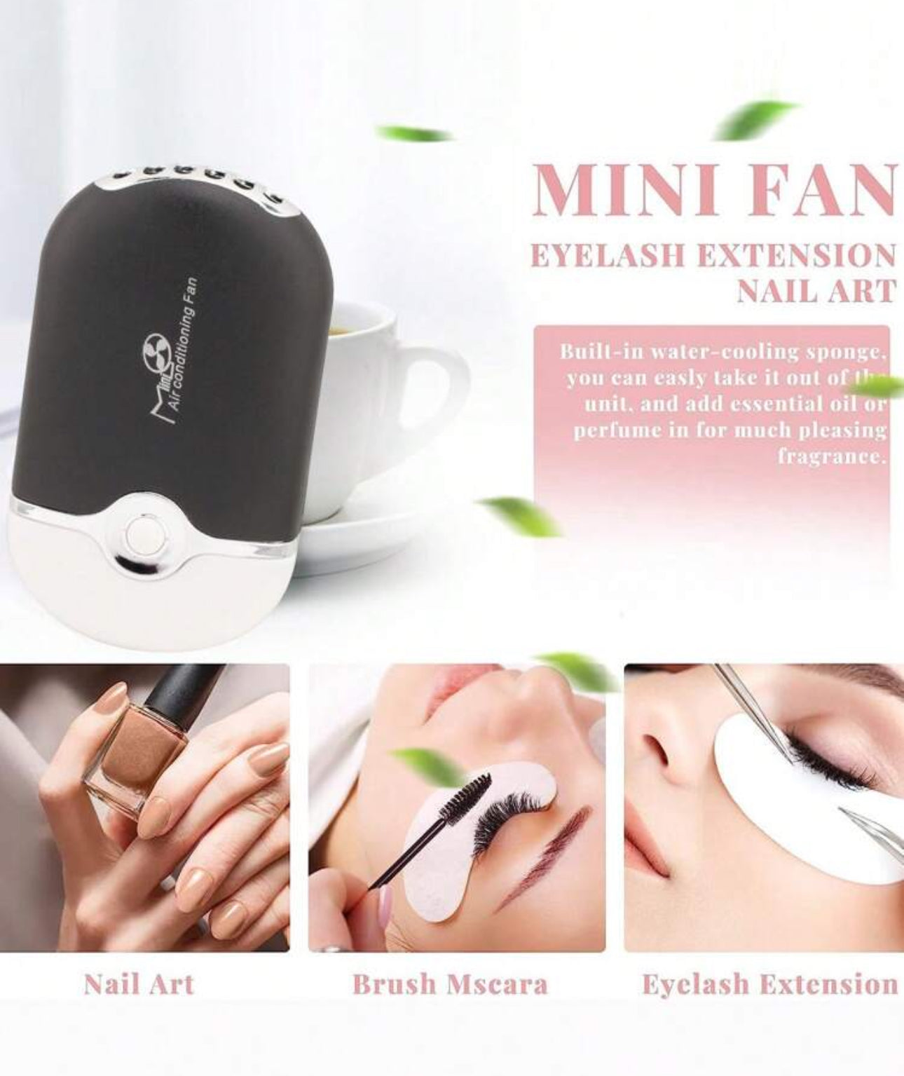 Mini fan for eyelash extensions