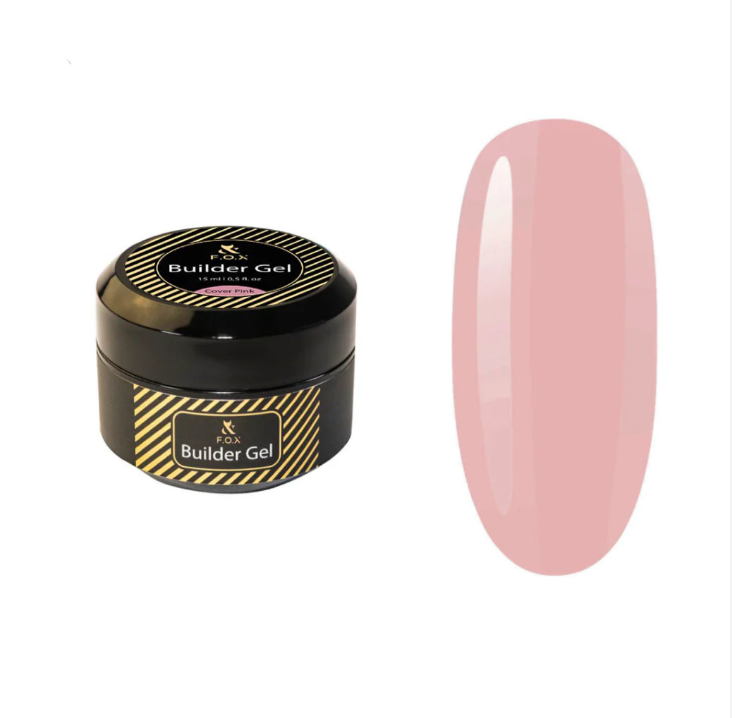 F.O.X Builder Gel Cover Pink 30ml ( MEDIUM-CONSISTENCY BUILDER GEL FOR NAIL SCULPTING)